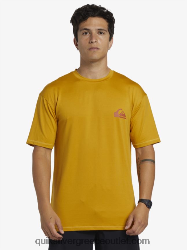 mix session upf 50 κοντομάνικο μπλουζάκι σερφ Quiksilver άνδρες 66LP84317 σιτάρι