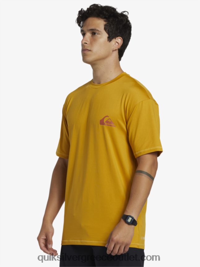 mix session upf 50 κοντομάνικο μπλουζάκι σερφ Quiksilver άνδρες 66LP84317 σιτάρι