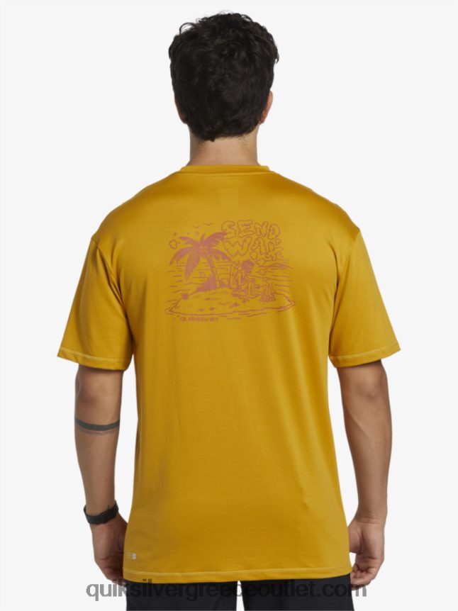 mix session upf 50 κοντομάνικο μπλουζάκι σερφ Quiksilver άνδρες 66LP84317 σιτάρι