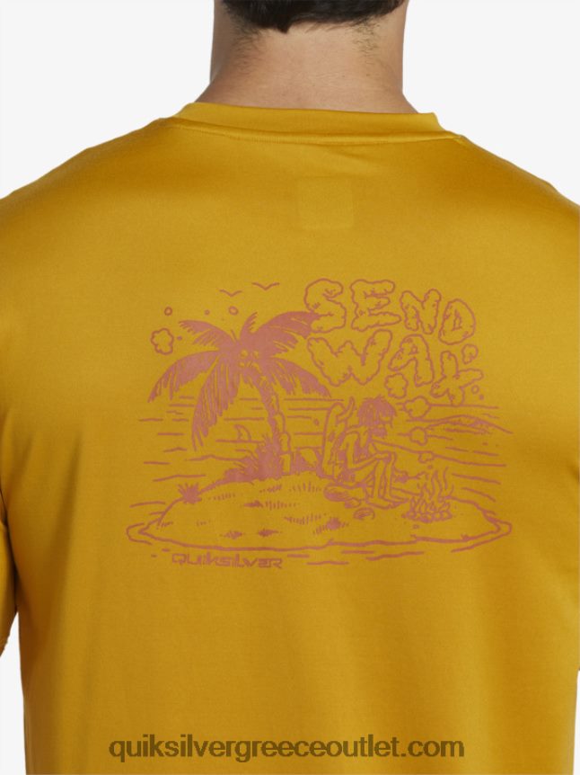mix session upf 50 κοντομάνικο μπλουζάκι σερφ Quiksilver άνδρες 66LP84317 σιτάρι