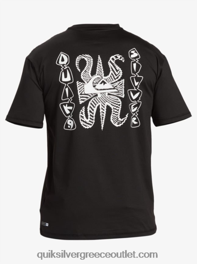 mix session upf 50 κοντομάνικο μπλουζάκι σερφ Quiksilver άνδρες 66LP84318 μαύρος