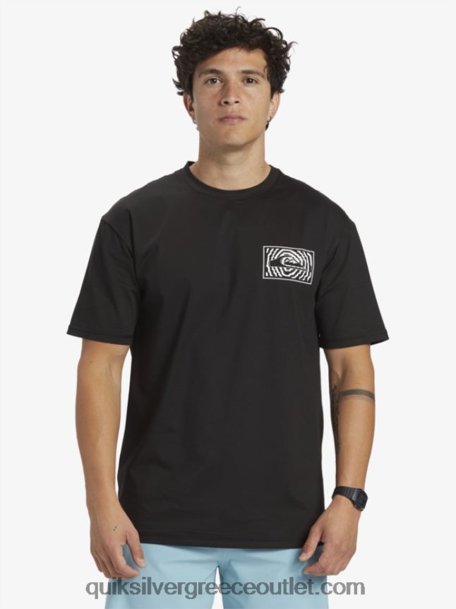 mix session upf 50 κοντομάνικο μπλουζάκι σερφ Quiksilver άνδρες 66LP84318 μαύρος