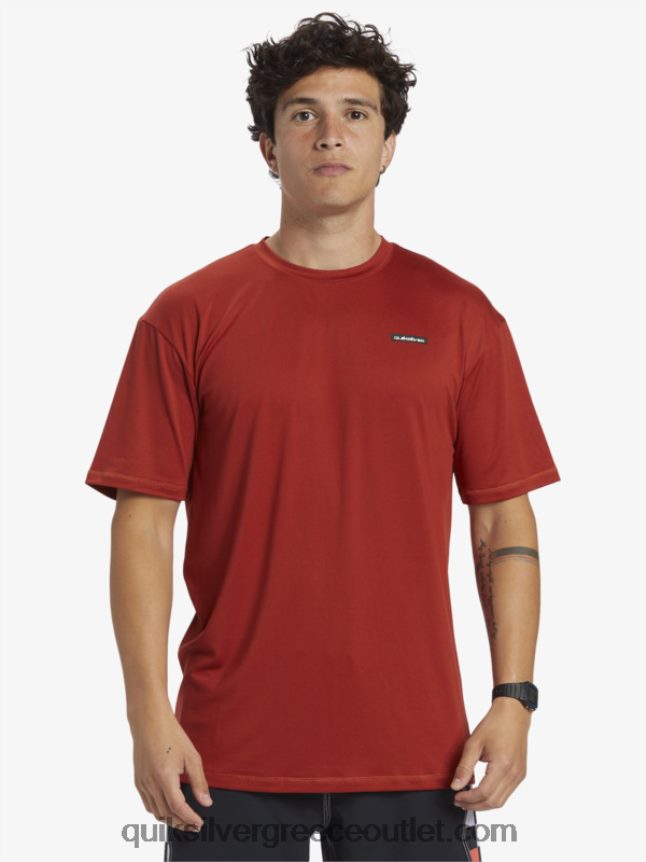 omni session upf 50 κοντομάνικο μπλουζάκι σερφ Quiksilver άνδρες 66LP84539 κόκκινη ώχρα