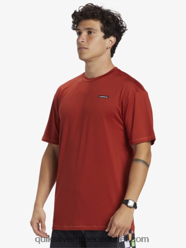 omni session upf 50 κοντομάνικο μπλουζάκι σερφ Quiksilver άνδρες 66LP84539 κόκκινη ώχρα