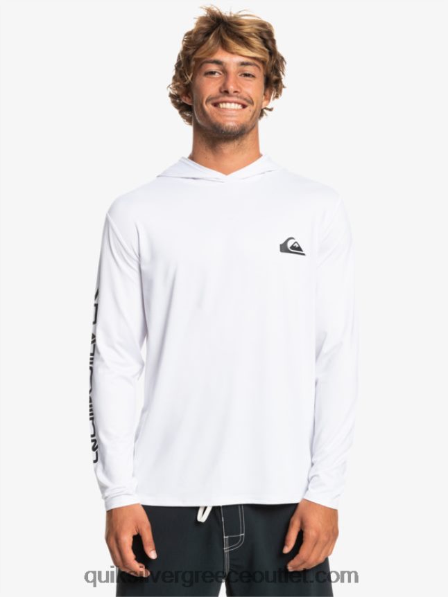 omni session upf 50 μακρύ μανίκι σερφ μπλουζάκι Quiksilver άνδρες 66LP84769 άσπρο