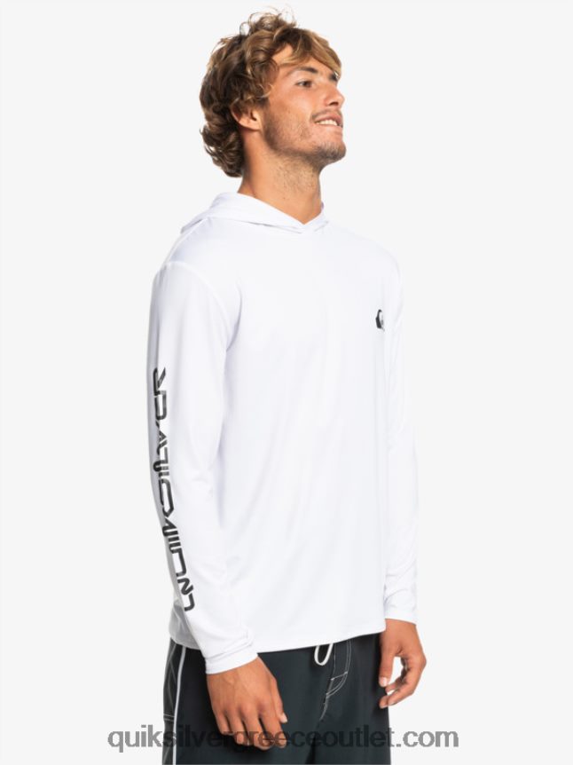 omni session upf 50 μακρύ μανίκι σερφ μπλουζάκι Quiksilver άνδρες 66LP84769 άσπρο