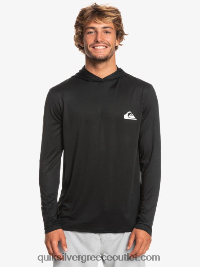 omni session upf 50 μακρύ μανίκι σερφ μπλουζάκι Quiksilver άνδρες 66LP84773 μαύρος