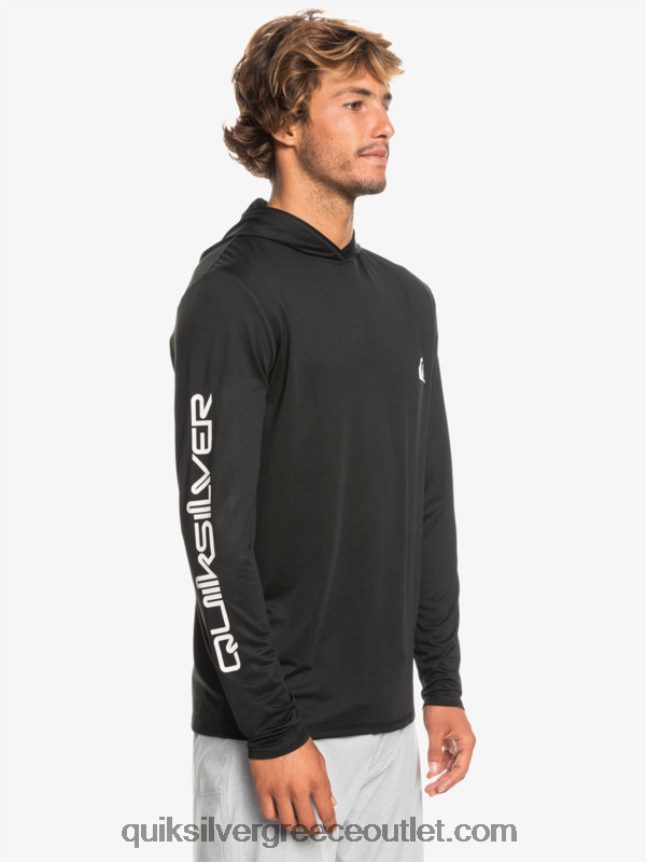 omni session upf 50 μακρύ μανίκι σερφ μπλουζάκι Quiksilver άνδρες 66LP84773 μαύρος