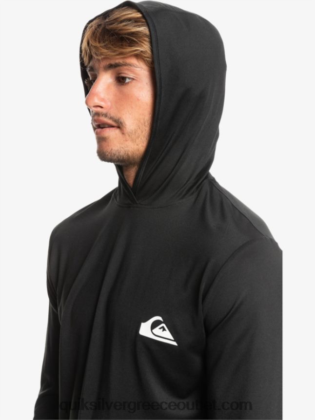 omni session upf 50 μακρύ μανίκι σερφ μπλουζάκι Quiksilver άνδρες 66LP84773 μαύρος