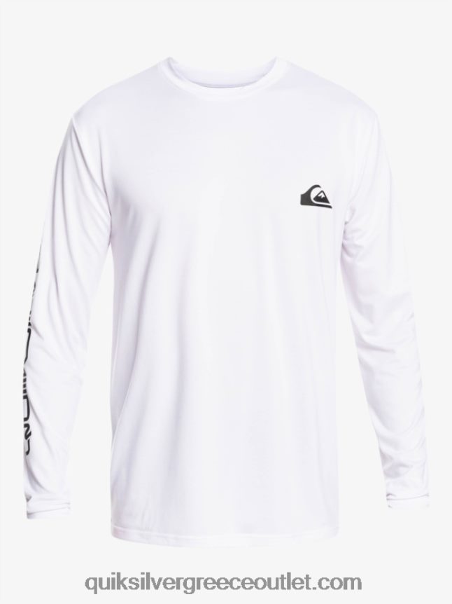 omni session μακρυμάνικο upf 50 μπλουζάκι surf Quiksilver άνδρες 66LP84401 άσπρο