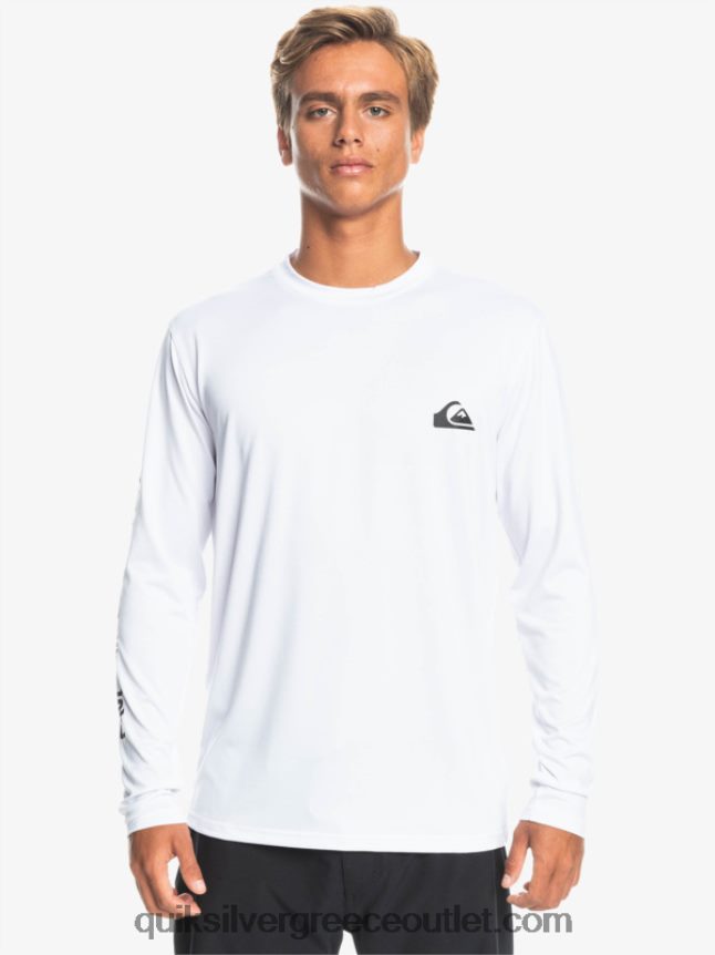 omni session μακρυμάνικο upf 50 μπλουζάκι surf Quiksilver άνδρες 66LP84401 άσπρο