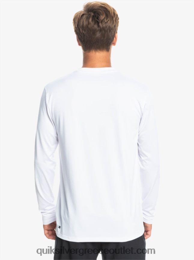 omni session μακρυμάνικο upf 50 μπλουζάκι surf Quiksilver άνδρες 66LP84401 άσπρο