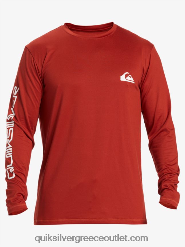 omni session μακρυμάνικο upf 50 μπλουζάκι surf Quiksilver άνδρες 66LP84403 κόκκινη ώχρα