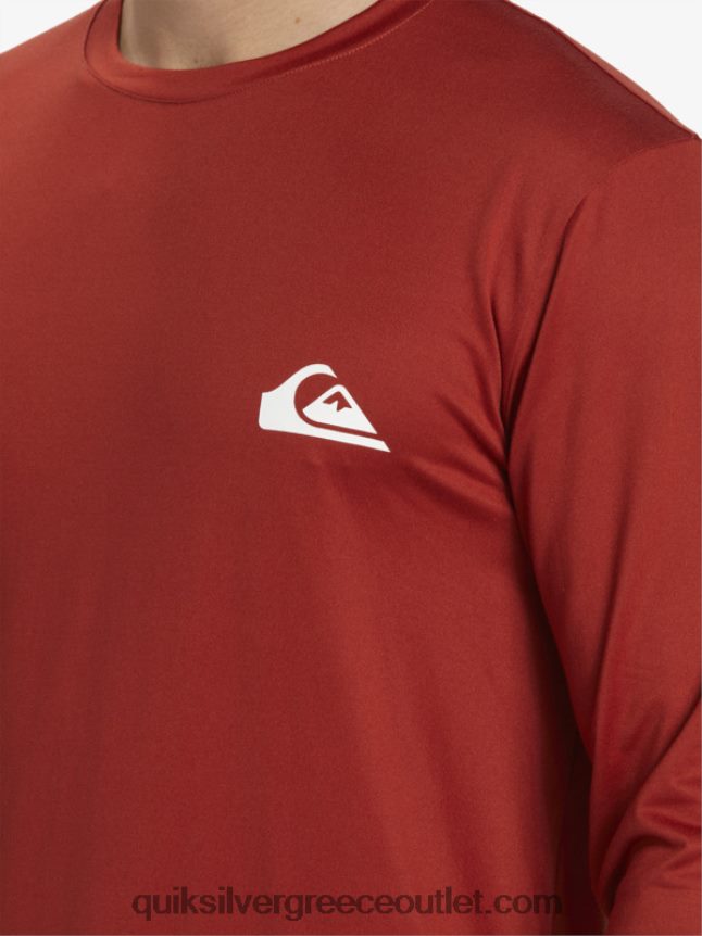 omni session μακρυμάνικο upf 50 μπλουζάκι surf Quiksilver άνδρες 66LP84403 κόκκινη ώχρα