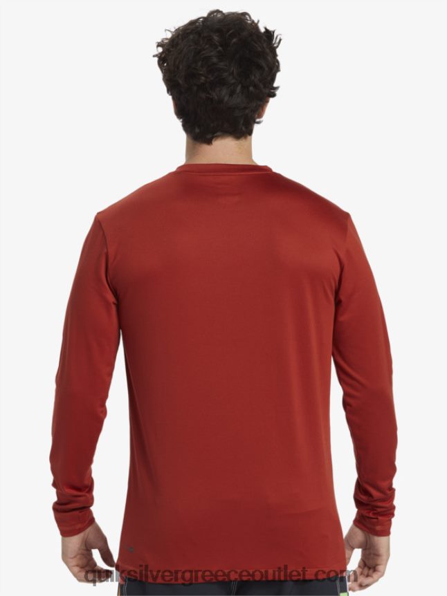 omni session μακρυμάνικο upf 50 μπλουζάκι surf Quiksilver άνδρες 66LP84403 κόκκινη ώχρα