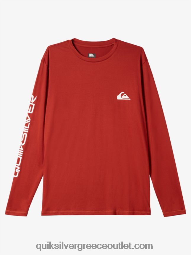 omni session μακρυμάνικο upf 50 μπλουζάκι surf Quiksilver άνδρες 66LP84403 κόκκινη ώχρα