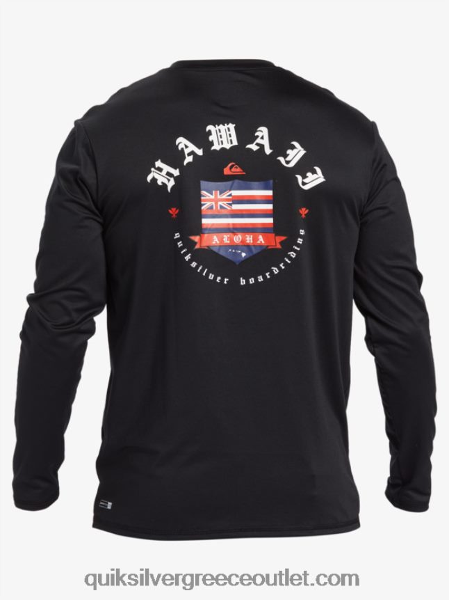 Χαβάη royalty upf 50 μακρύ μανίκι σερφ μπλουζάκι Quiksilver άνδρες 66LP84924 μαύρος