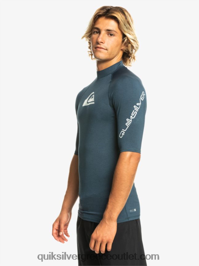 παντός χρόνου κοντομάνικο upf 50 rashguard Quiksilver άνδρες 66LP84812 ναυτικό σακάκι ρείκι