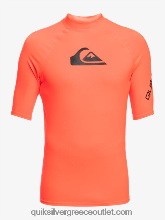 παντός χρόνου κοντομάνικο upf 50 rashguard Quiksilver άνδρες 66LP84813 φλογερό κοράλλι