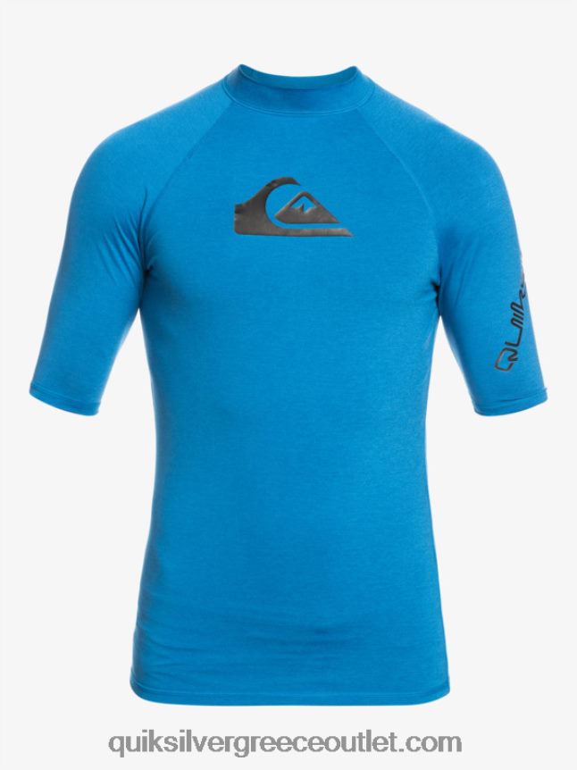 παντός χρόνου κοντομάνικο upf 50 rashguard Quiksilver άνδρες 66LP84814 αναπνευστήρας μπλε ερείκη