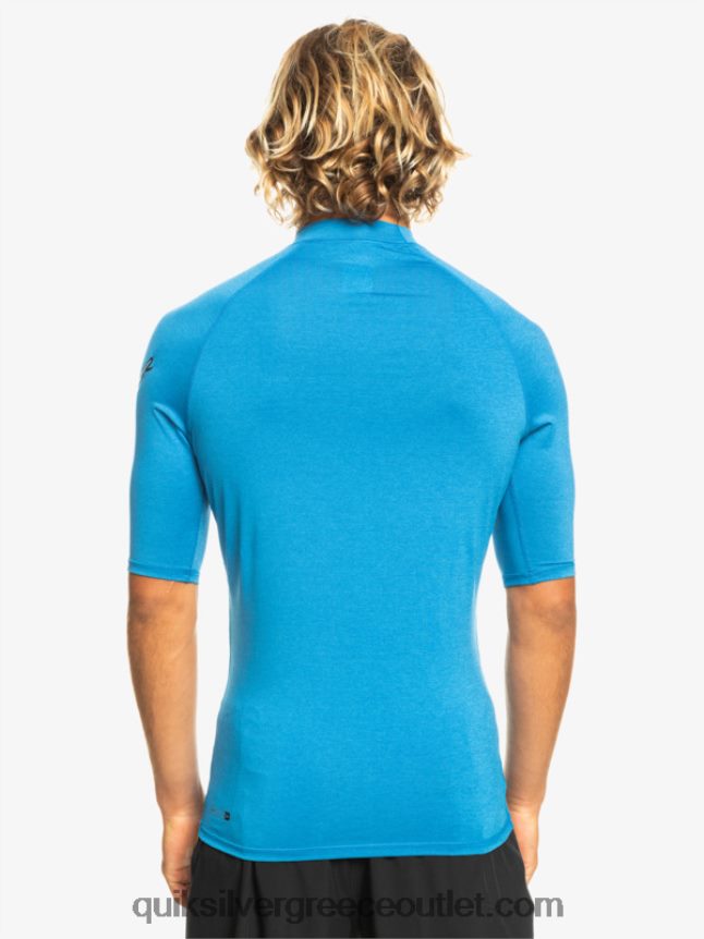 παντός χρόνου κοντομάνικο upf 50 rashguard Quiksilver άνδρες 66LP84814 αναπνευστήρας μπλε ερείκη