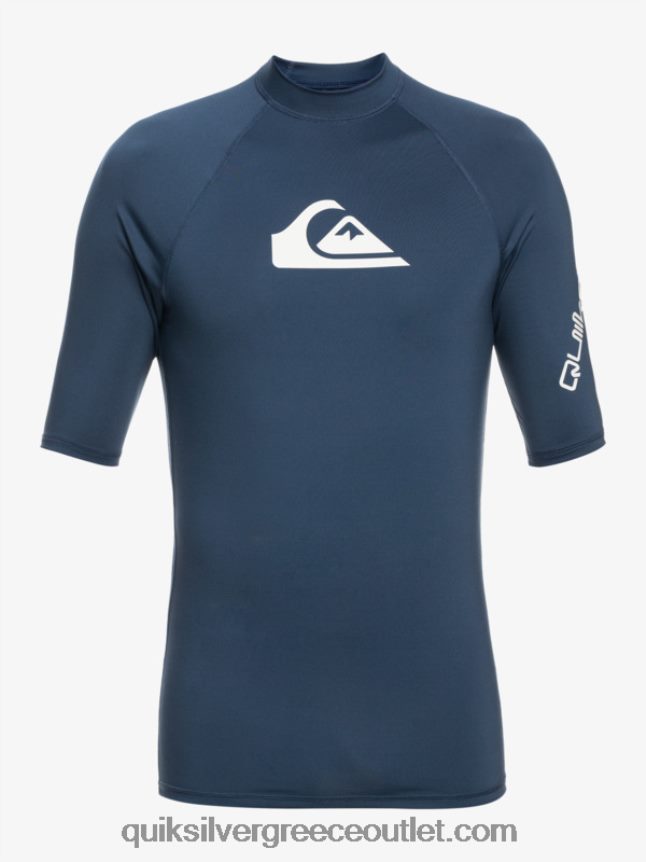 παντός χρόνου κοντομάνικο upf 50 rashguard Quiksilver άνδρες 66LP84815 διακριτικά μπλε