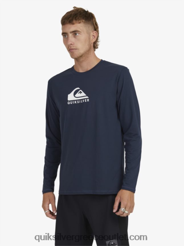 Μπλουζάκι με μακρύ μανίκι με μακρύ ραβδί upf 50 surf Quiksilver άνδρες 66LP841582 ναυτικό μπλέιζερ