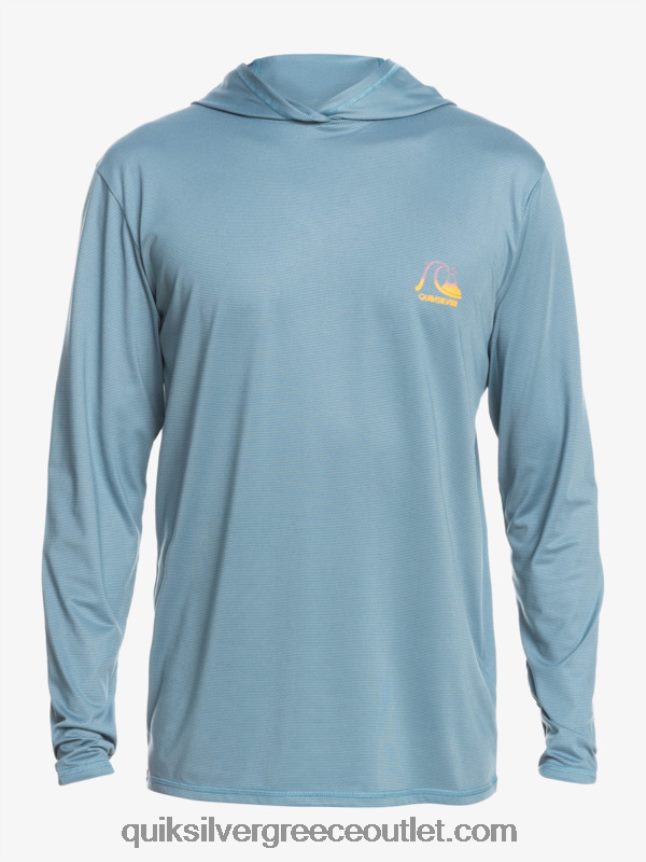 κουκούλα με κουκούλα μακρυμάνικο upf 50 surf tee Quiksilver άνδρες 66LP841834 επαρχιακό μπλε ρείκι