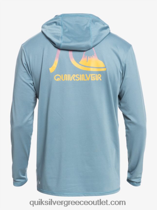 κουκούλα με κουκούλα μακρυμάνικο upf 50 surf tee Quiksilver άνδρες 66LP841834 επαρχιακό μπλε ρείκι