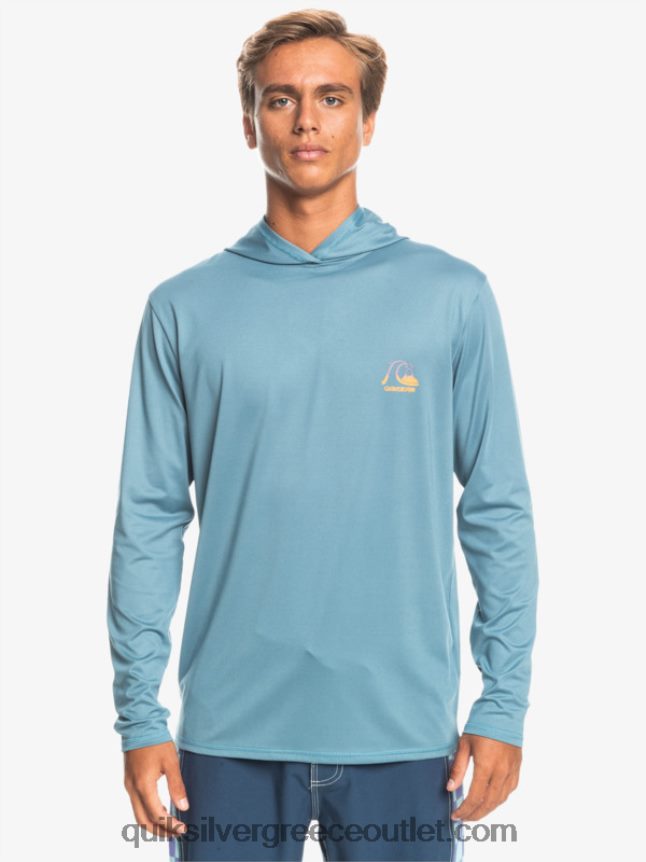 κουκούλα με κουκούλα μακρυμάνικο upf 50 surf tee Quiksilver άνδρες 66LP841834 επαρχιακό μπλε ρείκι