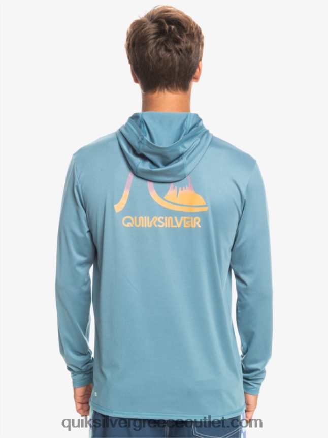 κουκούλα με κουκούλα μακρυμάνικο upf 50 surf tee Quiksilver άνδρες 66LP841834 επαρχιακό μπλε ρείκι