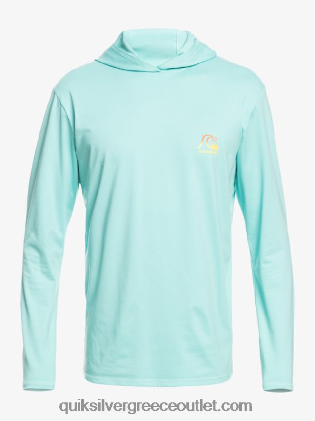 κουκούλα με κουκούλα μακρυμάνικο upf 50 surf tee Quiksilver άνδρες 66LP841835 άγγελος μπλε ρείκι