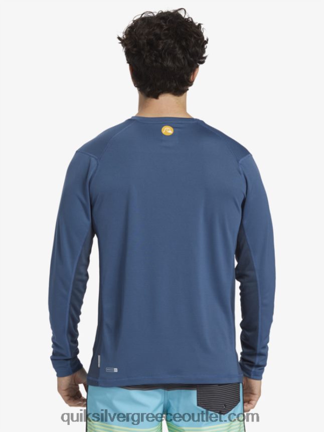 waterman bamboo check 2 upf 50 μακρυμάνικο μπλουζάκι σερφ Quiksilver άνδρες 66LP84259 σημαία μπλε