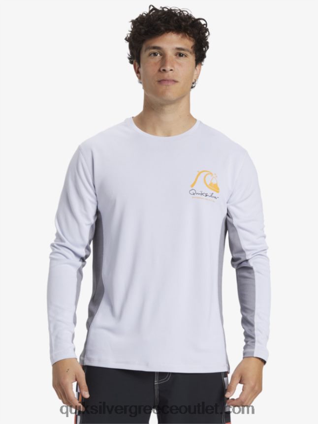 waterman bamboo check 2 upf 50 μακρυμάνικο μπλουζάκι σερφ Quiksilver άνδρες 66LP84260 άσπρο