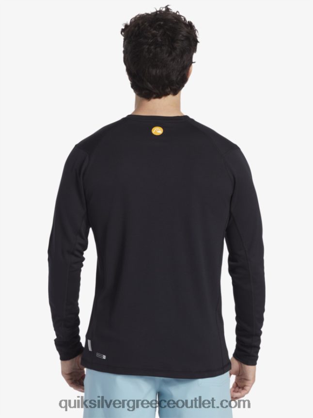 waterman bamboo check 2 upf 50 μακρυμάνικο μπλουζάκι σερφ Quiksilver άνδρες 66LP84261 μαύρος