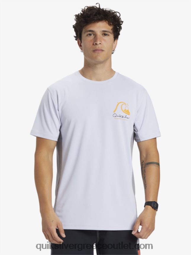 waterman bamboo check 2 upf 50 κοντομάνικο μπλουζάκι σερφ Quiksilver άνδρες 66LP84273 άσπρο