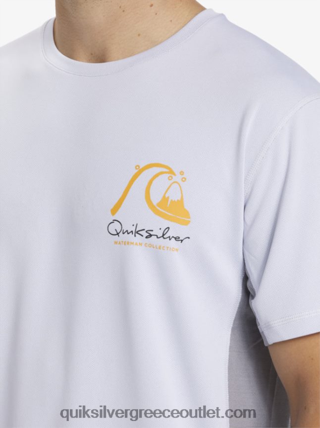 waterman bamboo check 2 upf 50 κοντομάνικο μπλουζάκι σερφ Quiksilver άνδρες 66LP84273 άσπρο