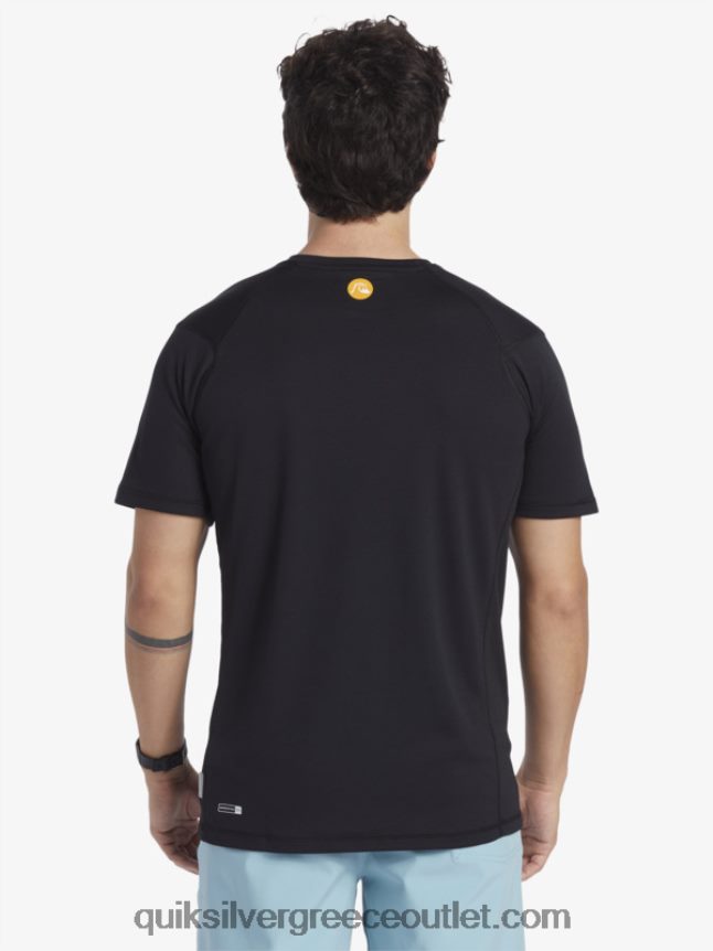 waterman bamboo check 2 upf 50 κοντομάνικο μπλουζάκι σερφ Quiksilver άνδρες 66LP84276 μαύρος