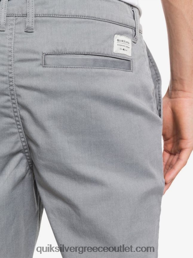 καθημερινό παντελόνι τσεπάκι 20 σινέ Quiksilver άνδρες 66LP841312 ανοιχτό γκρι ρείκι