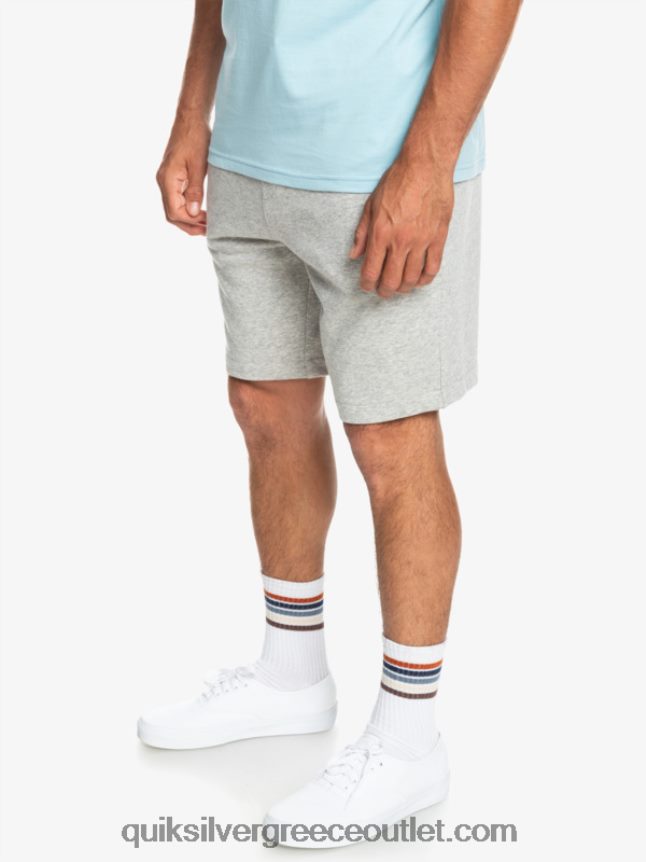 τα απαραίτητα σορτς φούτερ Quiksilver άνδρες 66LP841272 ανοιχτό γκρι ρείκι