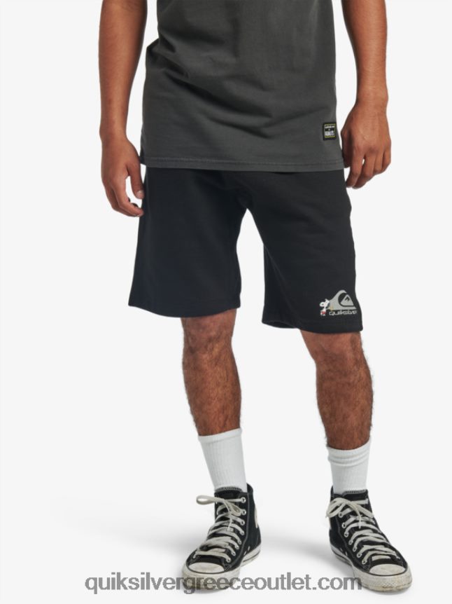 σορτς τοπικών μύθων Quiksilver x Peanuts άνδρες 66LP841883 μαύρος