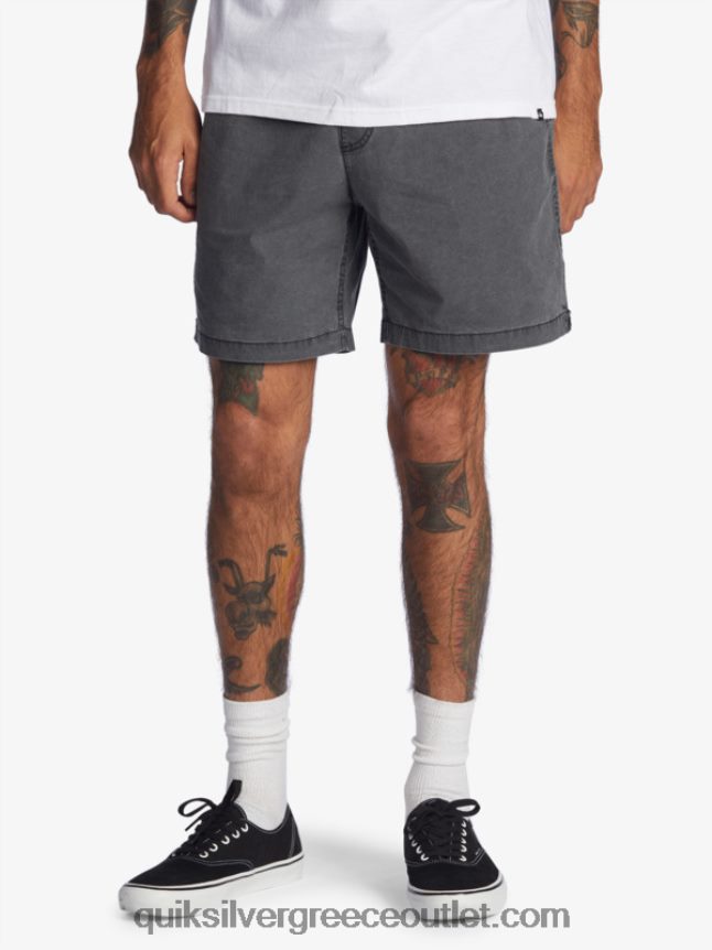 taxer 17 ελαστικό σορτς μέσης Quiksilver άνδρες 66LP841381 μαύρος