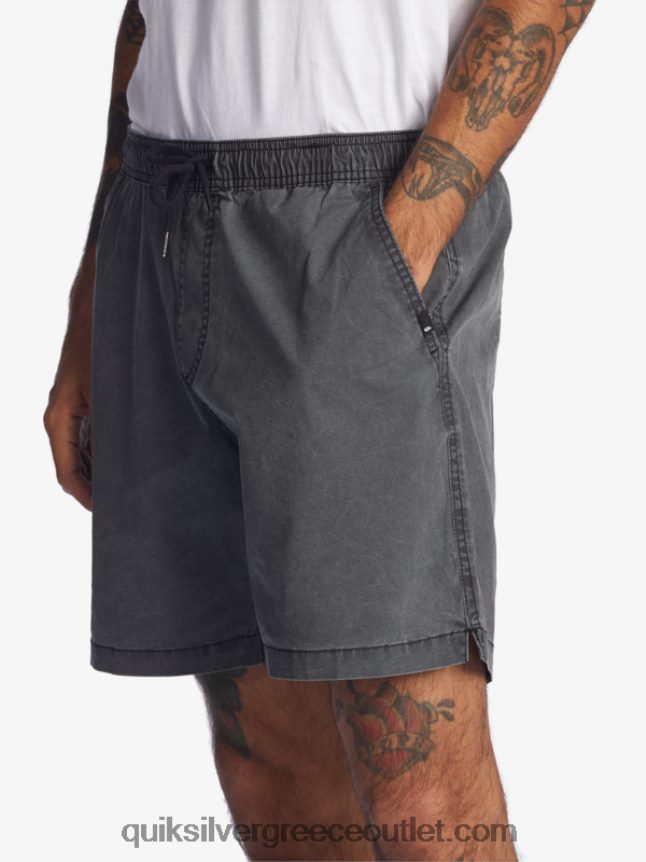 taxer 17 ελαστικό σορτς μέσης Quiksilver άνδρες 66LP841381 μαύρος