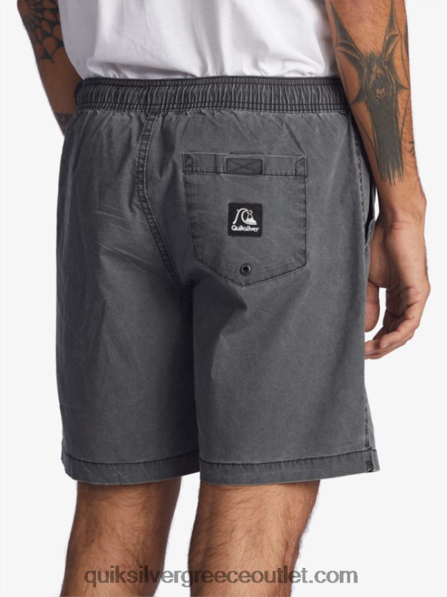 taxer 17 ελαστικό σορτς μέσης Quiksilver άνδρες 66LP841381 μαύρος