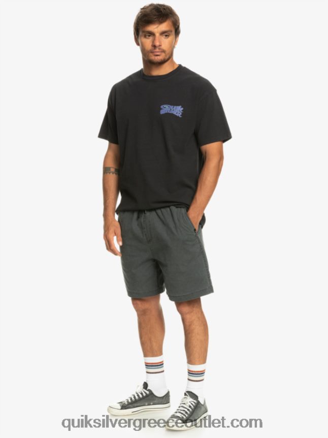 σορτς ελαστικοποιημένο taxer Quiksilver άνδρες 66LP84321 μαύρος