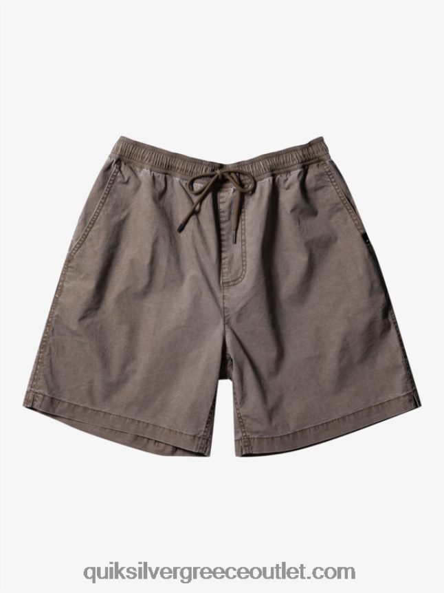 σορτς ελαστικοποιημένο taxer Quiksilver άνδρες 66LP84322 τσιπ σοκολάτας
