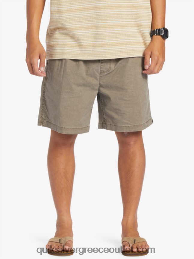 σορτς ελαστικοποιημένο taxer Quiksilver άνδρες 66LP84322 τσιπ σοκολάτας