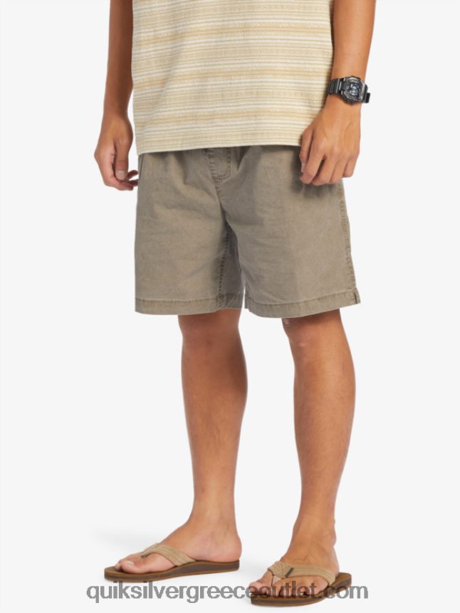 σορτς ελαστικοποιημένο taxer Quiksilver άνδρες 66LP84322 τσιπ σοκολάτας