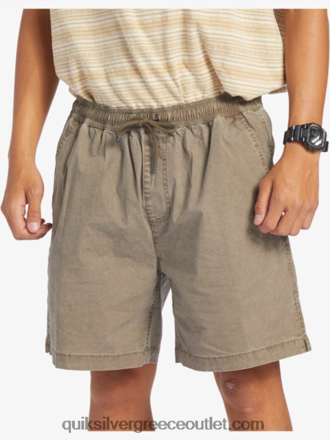 σορτς ελαστικοποιημένο taxer Quiksilver άνδρες 66LP84322 τσιπ σοκολάτας