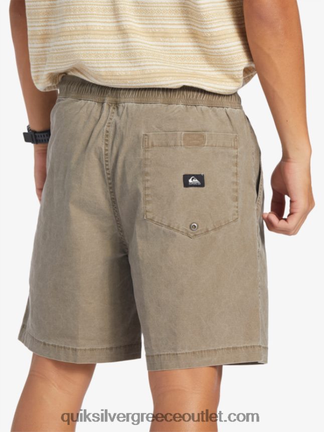 σορτς ελαστικοποιημένο taxer Quiksilver άνδρες 66LP84322 τσιπ σοκολάτας
